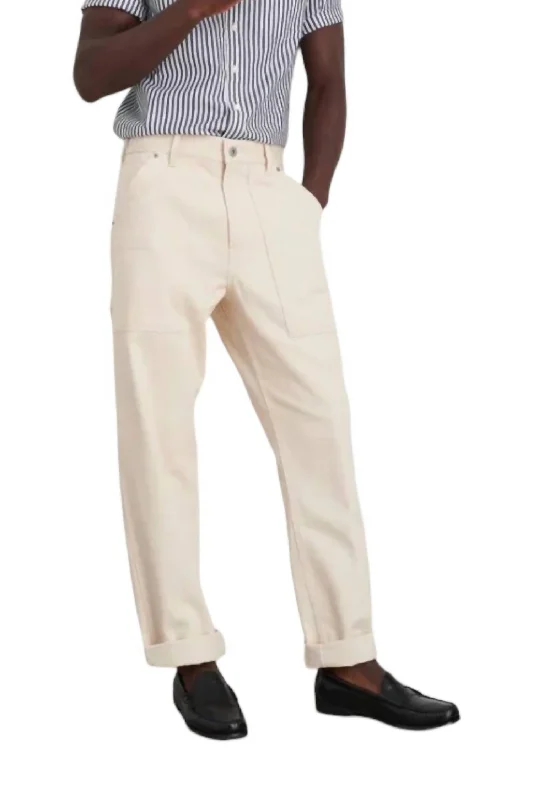 Versatile black pants for any occasion pairing -Pants with pockets-Painter Pants In Natural