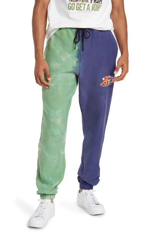 Tactical cargo pants for outdoor survival needs -Pants for vintage style-Men's Clash Sweatpants In Blue/green Tie Dye