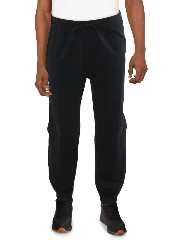 Stylish cropped pants for warm season trends -Pants with denim fabric-Mens Slim-Fit Stretch Jogger Pants