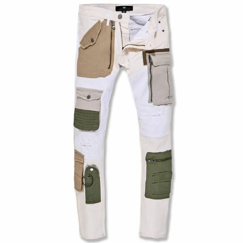 Lightweight travel pants for long flight comfort -Pants for yoga-Men's Ross Amarillo Cargo Pants In Natural Multi