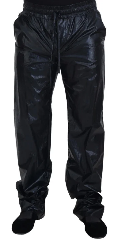 Waterproof rain pants for stormy weather protection -Pants with graphic prints-Dolce & Gabbana Elegant  Designer Men's Pants