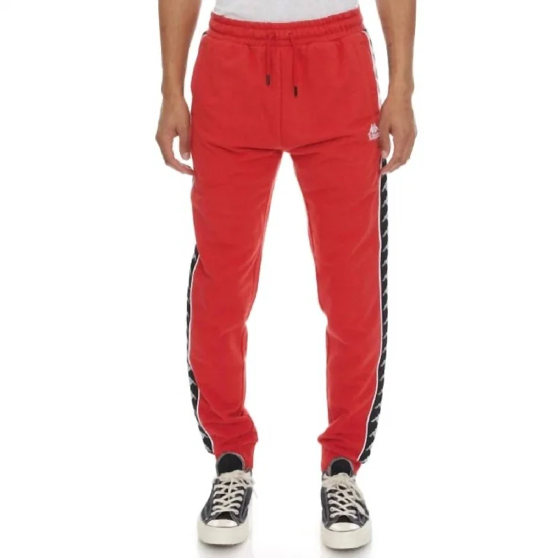 Designer skinny pants for luxury fashion flair -Pants for teenagers-Men's 222 Banda Alanz 2 Sweatpants In Red/black