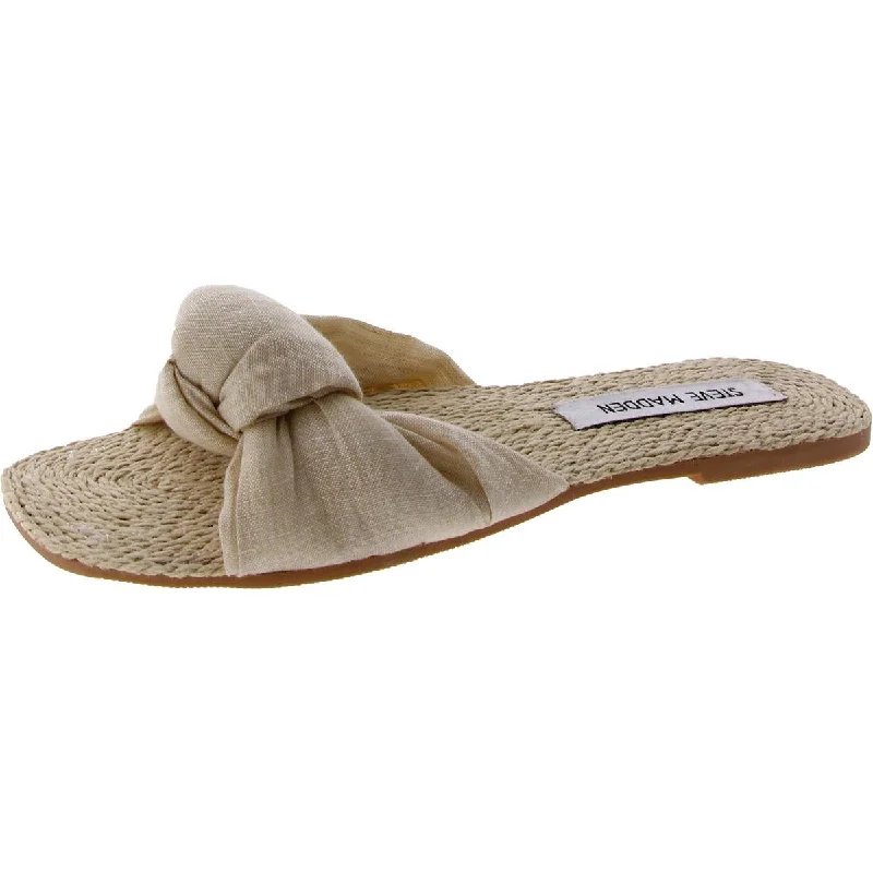 Comfortable sandals for women with soft cork footbed and rubber outsole-Sandals with non-slip soles-Steve Madden Womens Hays Slip-On Twist Slide Sandals