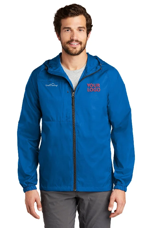 Yoga Jackets for Relaxation -Jackets with pockets-Eddie Bauer Custom Packable Wind Jackets, Brilliant Blue