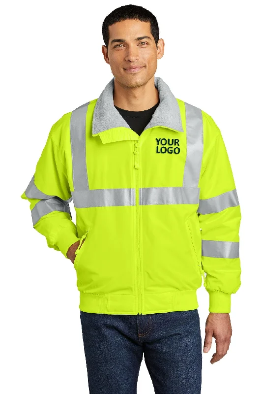 White Jackets for Clean -Jackets for punk style-Port Authority Enhanced Visibility Branded Challenger Branded Jackets with Reflective Taping, Safety Yellow/ Reflective