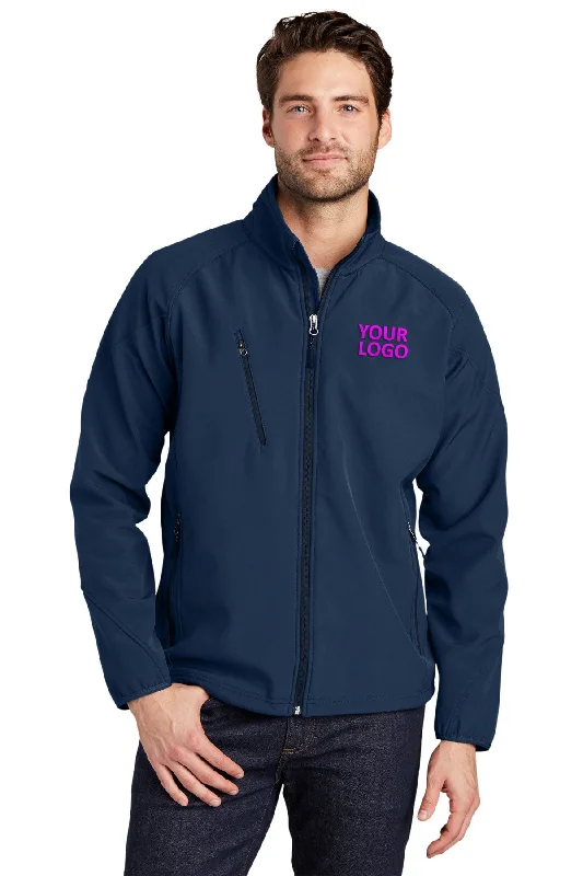 Blue Jackets for Classic -Jackets for music festivals-Port Authority Textured Custom Soft Shell Jackets, Insignia Blue