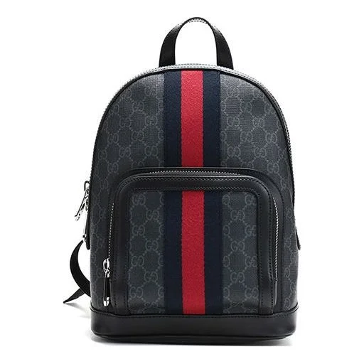 Professional nylon backpack for sleek office style -Gucci Logo Backpack 'Black' 598102-92TAN-1071