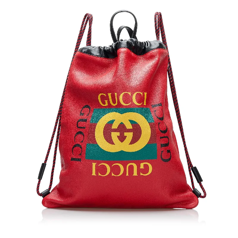 Colorful kids’ backpack with fun cartoon designs -Gucci Gucci Logo Backpack (SHG-WNOeip)