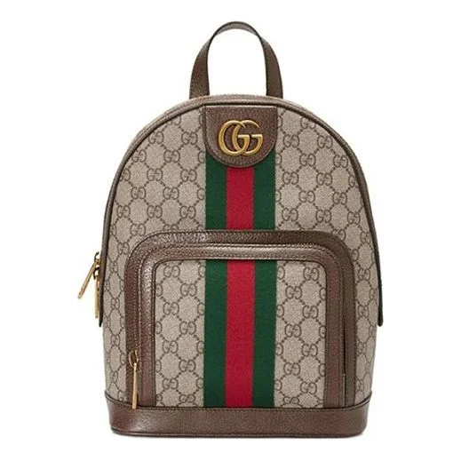 Fashionable leather backpack for weekend getaway chic -Gucci Ophidia GG Supreme Monogram Small Backpack 'Beige' 547965-9U8BT-8994