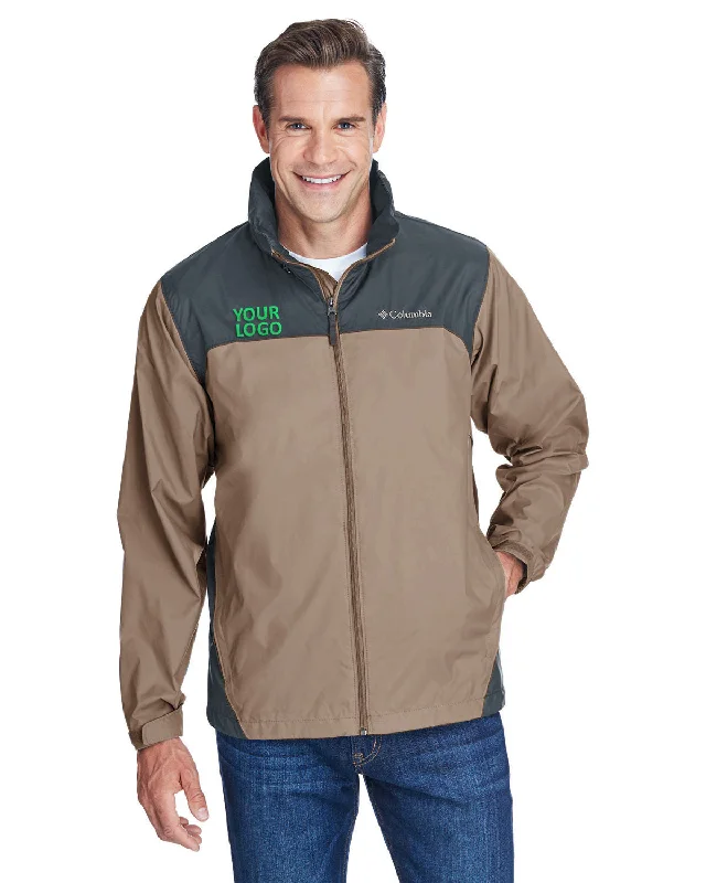 Hiking Jackets for Trail Walks -Jackets with zip-up closure-Columbia Glennaker Lake Rain Jacket, Tusk