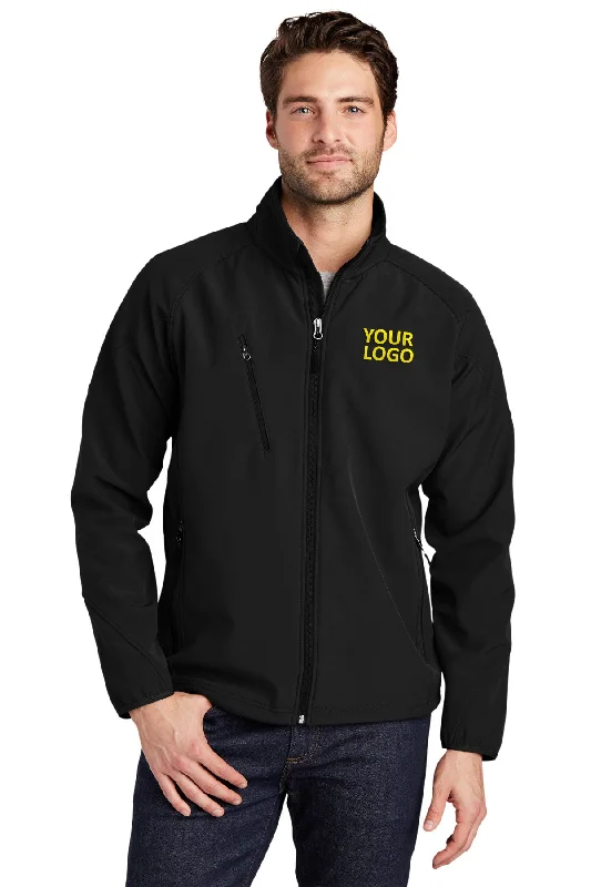 Green Jackets for Nature -Jackets for clubbing-Port Authority Textured Custom Soft Shell Jackets, Black