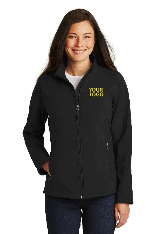 Lightweight Jackets for Easy Carry -Jackets for office wear-Port Authority Ladies Core Soft Shell Customized Jackets, Black