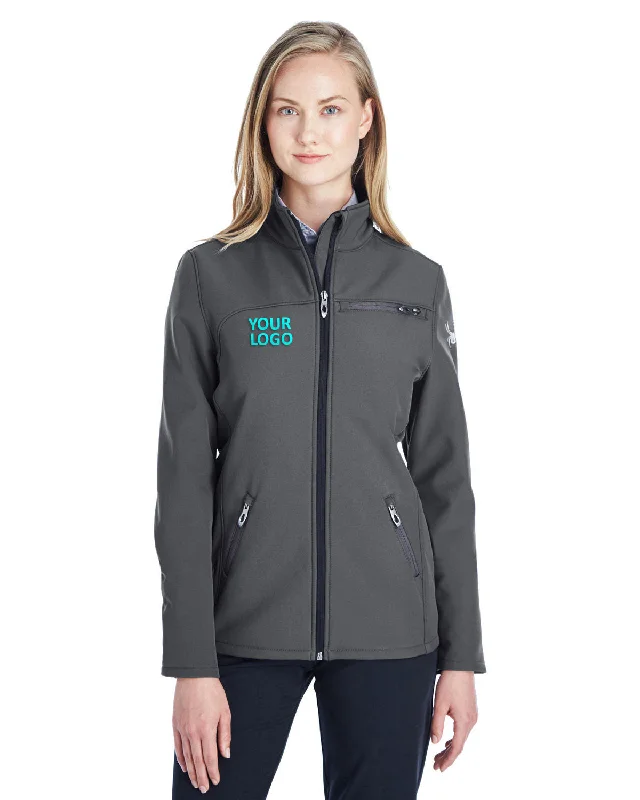 Graduation Jackets for Milestone -Jackets with quilted design-Spyder Ladies Transport Softshell Jackets, Polar / White