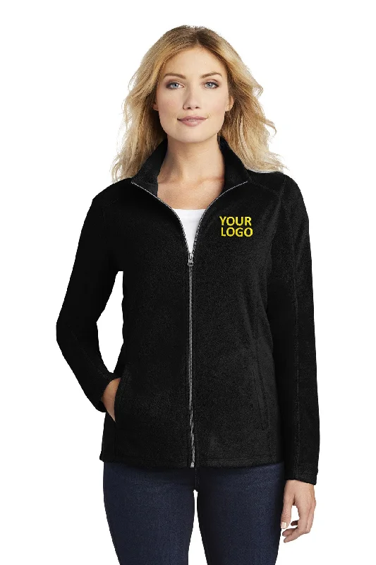 Appliquéd Jackets for Creativity -Jackets for university students-Port Authority Ladies MicroFleece Customized Jackets, Black