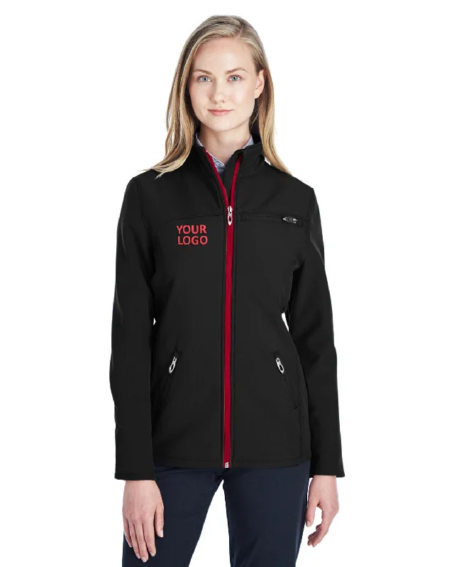 Father's Day Jackets for Present -Jackets with cashmere lining-Spyder Ladies Transport Softshell Jackets, Black/ Red