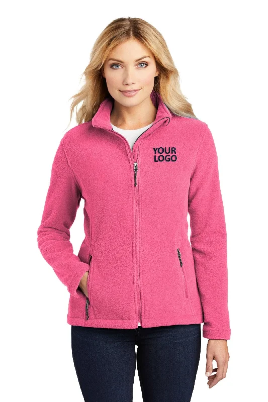 School Jackets for Uniform -Jackets with military style-Port Authority Ladies Value Fleece Customized Jackets, Pink Blossom