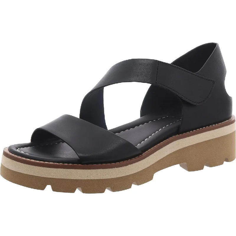 Comfortable sandals for women with elastic straps and lightweight construction for ease-Sandals for summer festivals-Sofft Womens Pru Leather Slingback Wedge Sandals