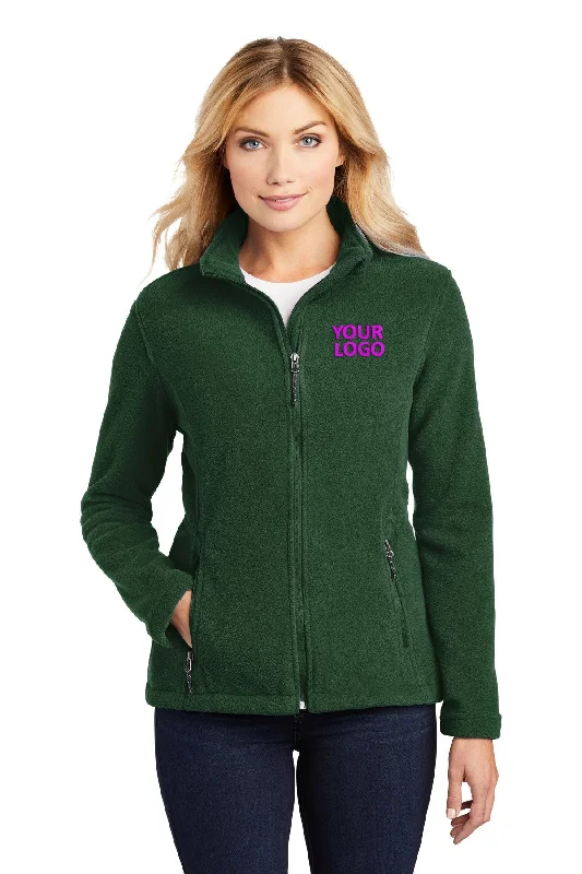 Team Jackets for Group Identity -Jackets with puffer style-Port Authority Ladies Value Fleece Customized Jackets, Forest Green