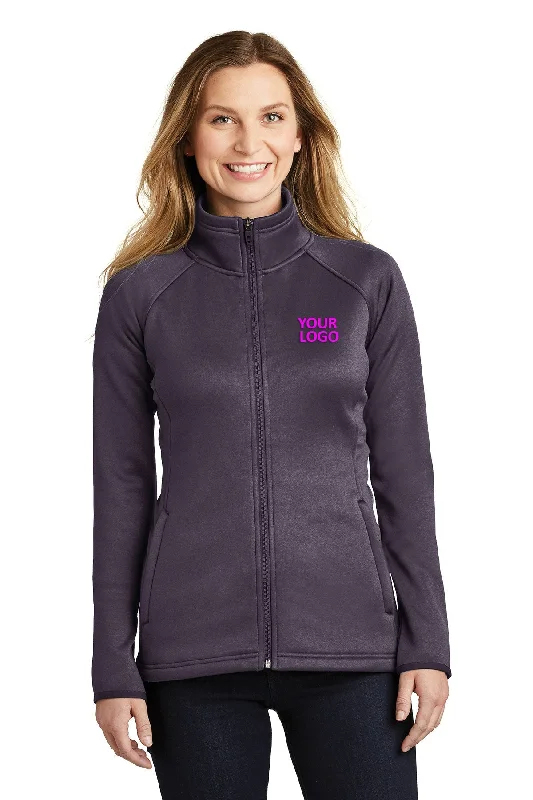 Patchwork Jackets for Unique -Jackets for eco-friendly shoppers-North Face Ladies Canyon Flats Stretch Fleece Jacket Dark Eggplant Purple Heather