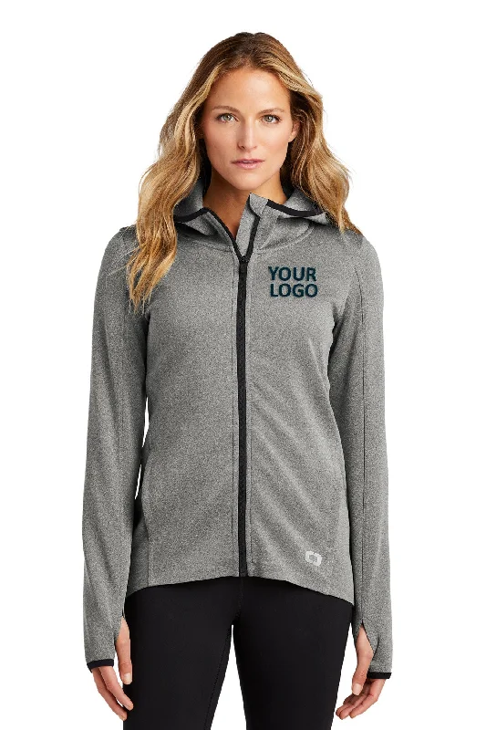 Custom Jackets for Personalized -Jackets for desert climate-OGIO ENDURANCE Ladies Stealth Customized Jackets, Heather Grey