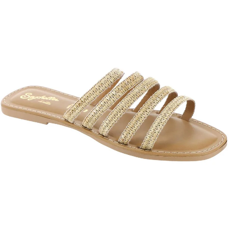 Comfortable sandals for men with slip-resistant soles and adjustable straps for comfort-Sandals with metallic finish-Seychelles Womens Topanga Leather Strappy Slide Sandals