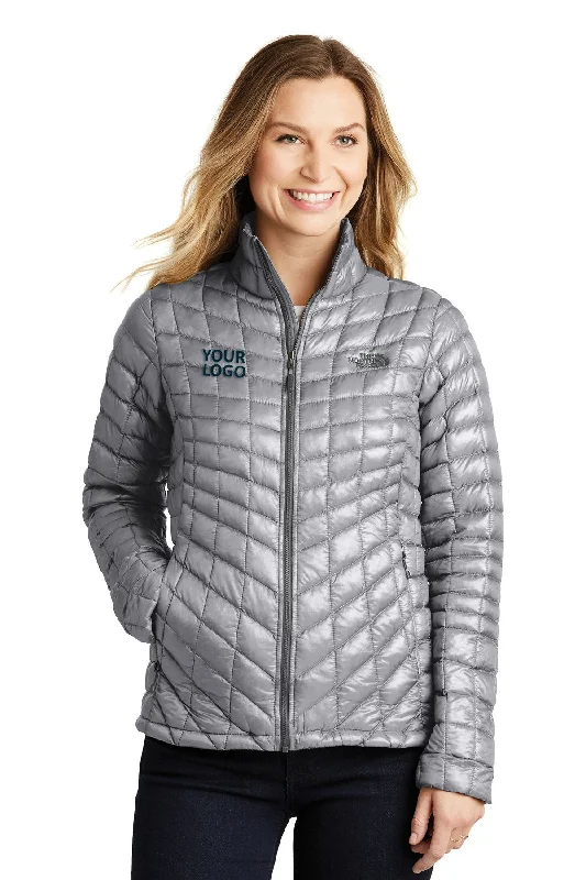 Sequined Jackets for Sparkle -Jackets for workwear-The North Face Ladies ThermoBall Trekker Jacket Mid Grey