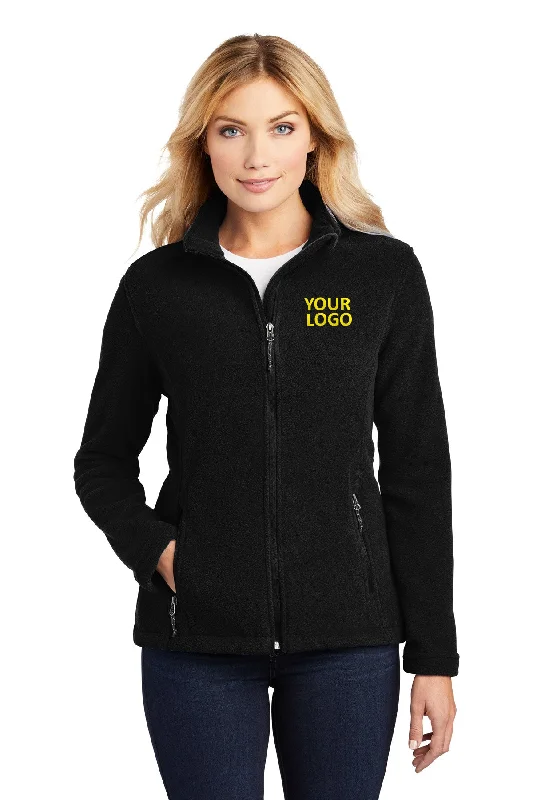 Designer Jackets for Luxury -Jackets with aviator design-Port Authority Ladies Value Fleece Customized Jackets, Black