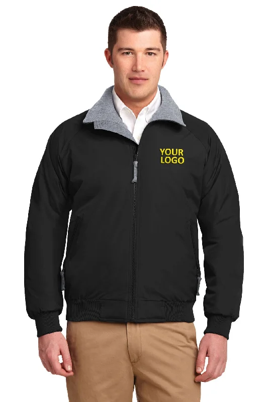 Snowboard Jackets for Snowy -Jackets with down filling-Port Authority Challenger Customized Jackets, True Black/ Grey Heather