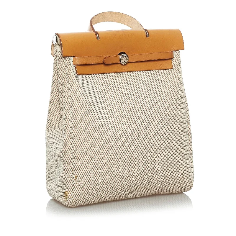 Stylish urban backpack for city lifestyle needs -Hermes Herbag Canvas Backpack (SHG-33722)