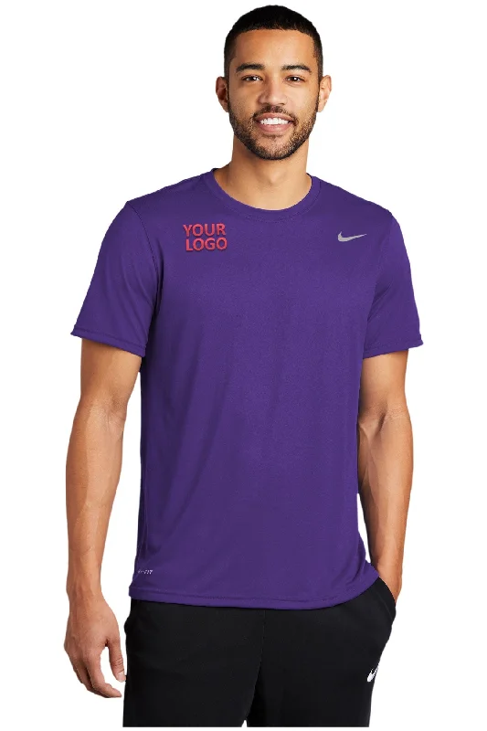 High-visibility backpack for cycling commute safety -Nike Team rLegend Customized Tee's, Court Purple