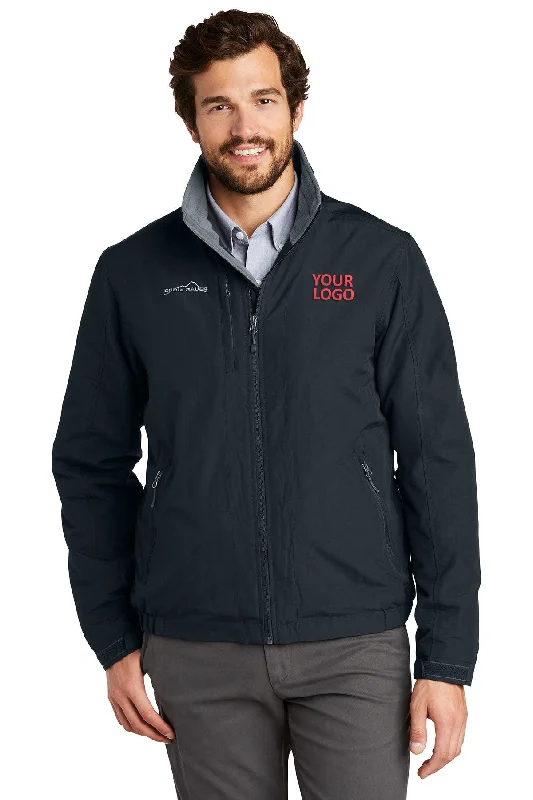 Business Jackets for Meetings -Jackets with high collar-Eddie Bauer Custom Fleece-Lined Jackets, Black