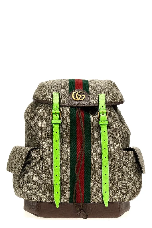 Travel backpack with built-in USB charging port -Gucci Men 'Ophidia Gg' Midi Backpack