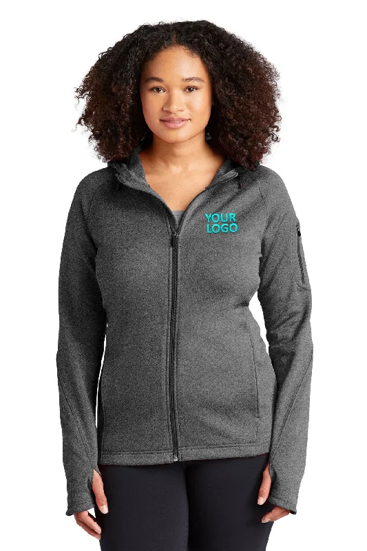 Running Jackets for Exercise -Jackets with snap buttons-Sport-Tek Ladies Tech Fleece Customized Full-Zip Hooded Jackets, Graphite Heather