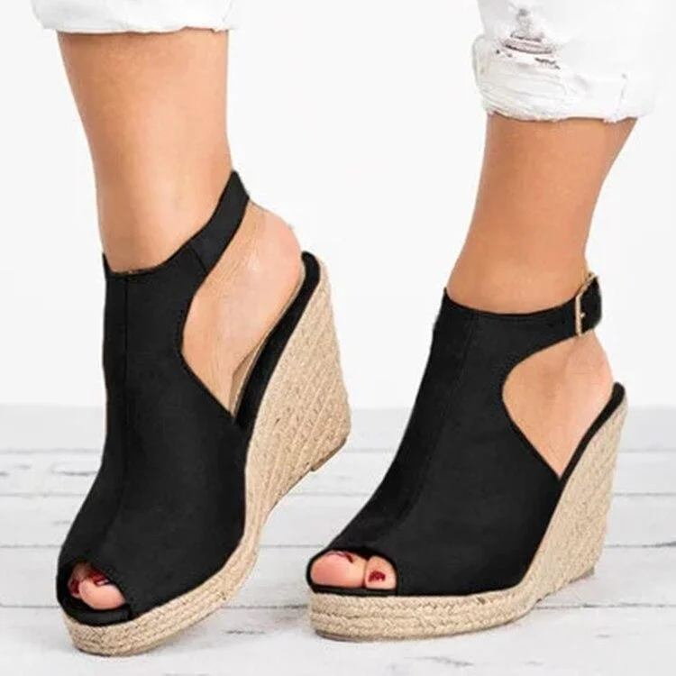 Trendy sandals for women with thong design and cushioned footbed for comfort-Sandals for outdoor markets-Peep Toe Wedge Sandals