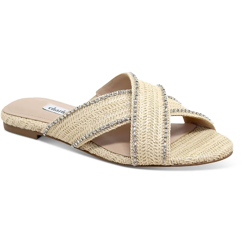 Casual sandals for men with slip-on design and cushioned support for easy wear-Sandals for desert adventures-Charles David Womens Kenya Embellished Slip On Slide Sandals