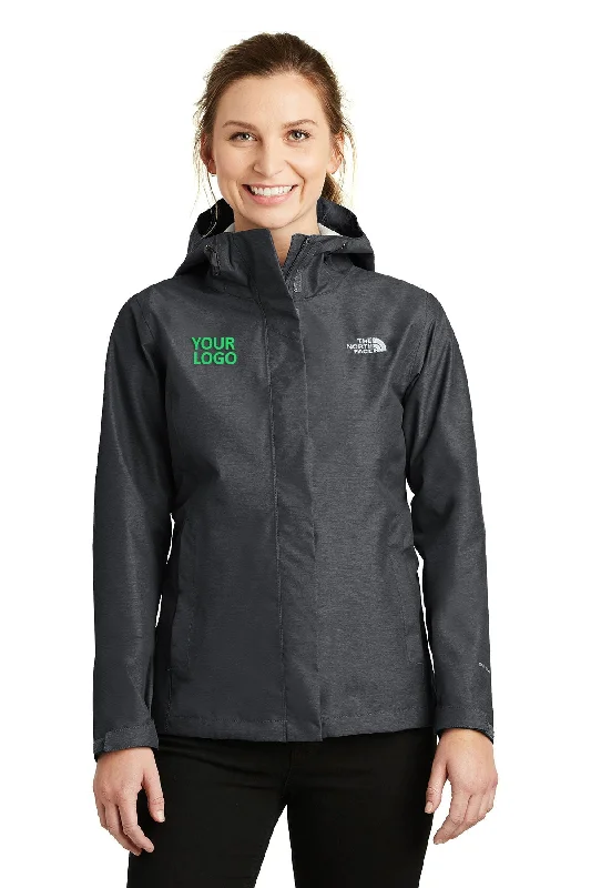 Fringed Jackets for Bohemian -Jackets for smart casual outfits-North Face Ladies DryVent Rain Jacket TNF Dark Grey Heather