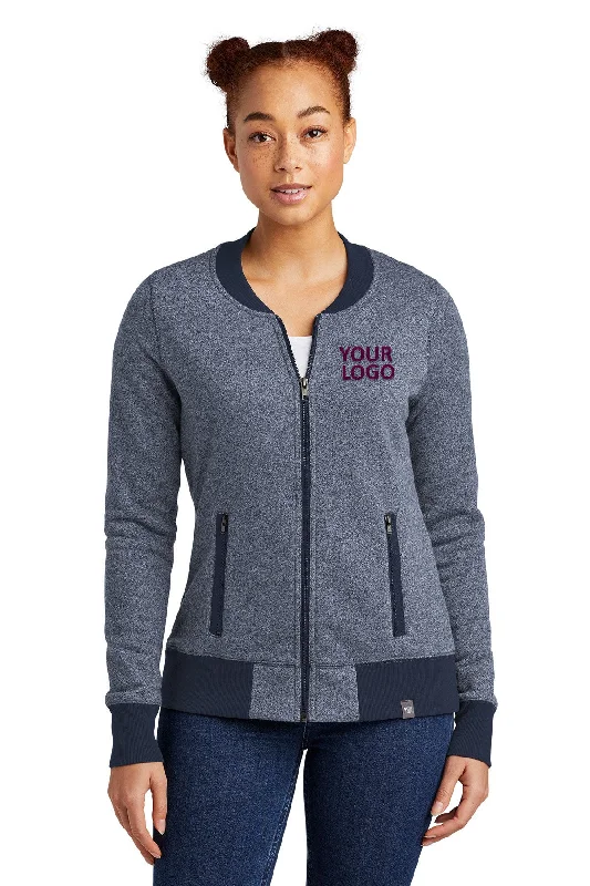 Weekend Jackets for Leisure -Jackets with removable hood-New Era Ladies French Terry Jackets, True Navy Twist/ True Navy