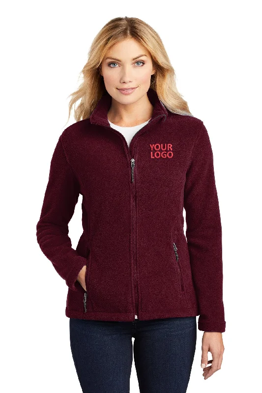 College Jackets for Campus -Jackets with bomber style-Port Authority Ladies Value Fleece Customized Jackets, Maroon