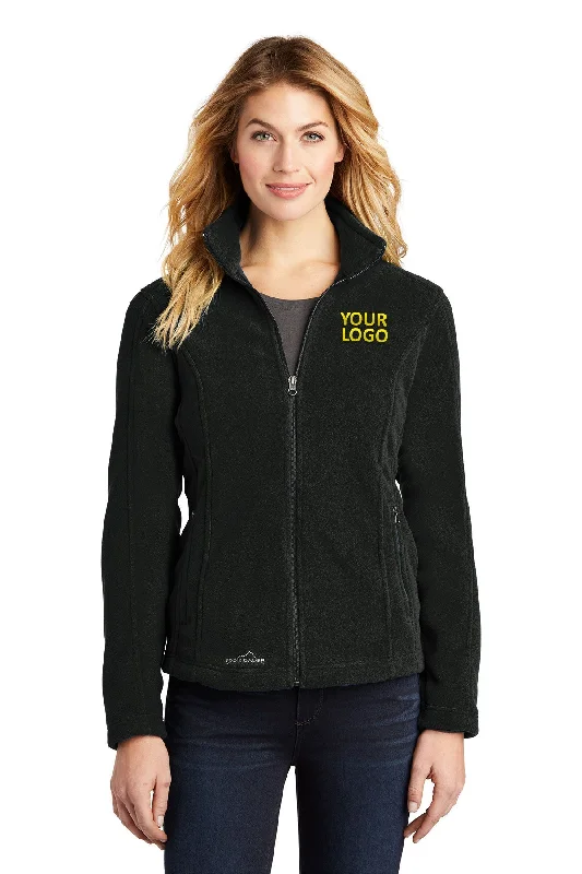 Quilted Jackets for Fashionable -Jackets for travel-Eddie Bauer Ladies Customized Full-Zip Fleece Jackets, Black