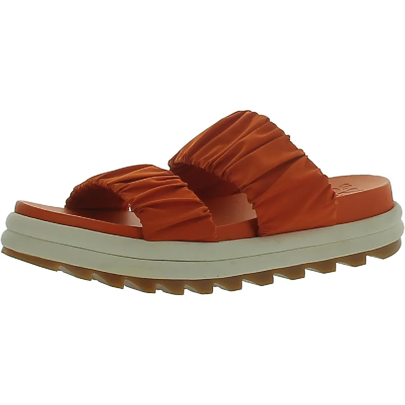 Boho-inspired sandals for women with braided straps and earthy tones-Sandals with leather straps-Sorel Womens Roaming Two Strap Footbed Stretch Slide Sandals