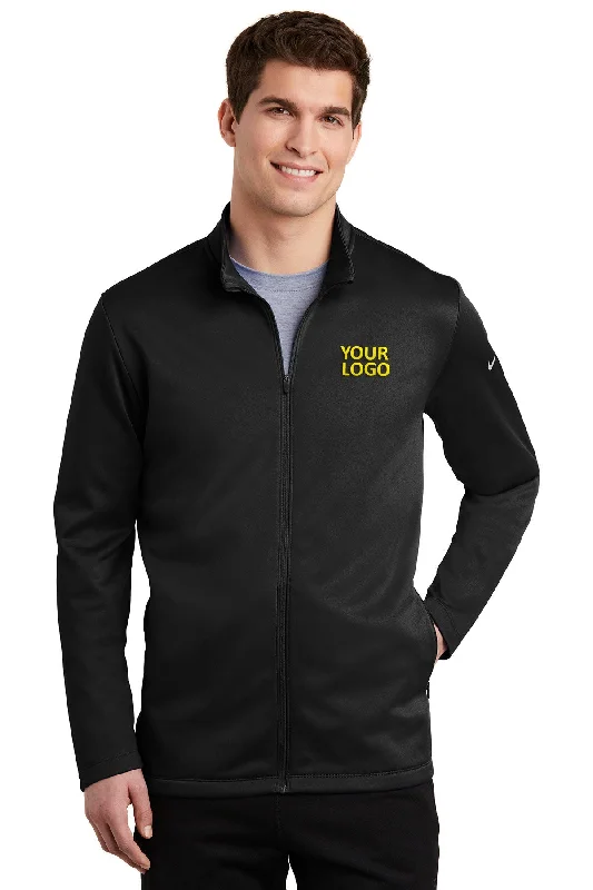 Green Jackets for Nature -Jackets for clubbing-Nike ThermaFIT Full-Zip Customized Jackets, Black