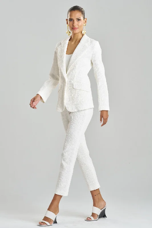 Sequined Jackets for Sparkle -Jackets for workwear-Textured Cotton Jacquard Jacket