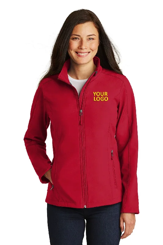 Down Jackets for Cold Protection -Jackets for rain-Port Authority Ladies Core Soft Shell Customized Jackets, Rich Red