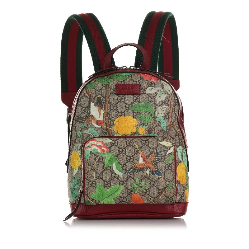 Modern backpack with RFID-blocking card protection -Gucci Small GG Supreme Tian Backpack (SHG-Qo8NCn)