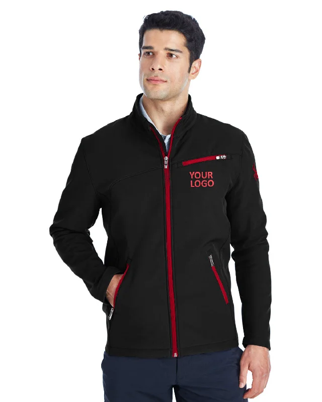 High School Jackets for Students -Jackets with varsity style-Spyder Transport Soft Shell Jackets, Black/ Red