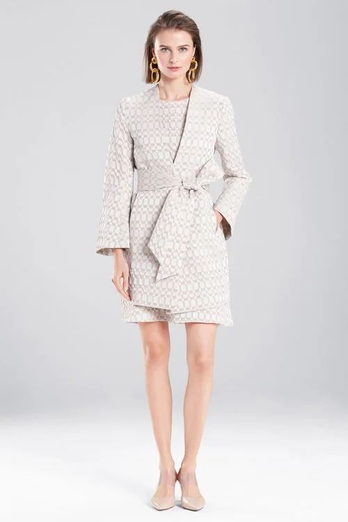 Business Jackets for Meetings -Jackets with high collar-Texture Geo Jacquard Jacket