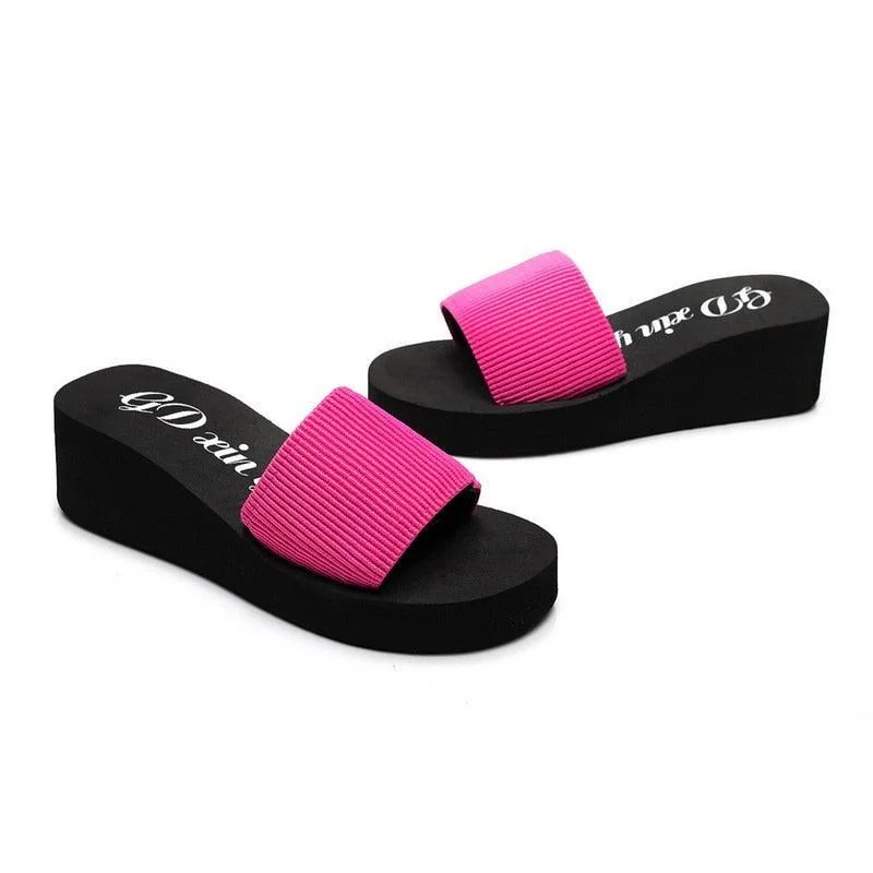 Stylish sandals for men with rubber footbed and adjustable strap for better fit-Sandals for kids-Muffins Slip-On Wedge Sandals