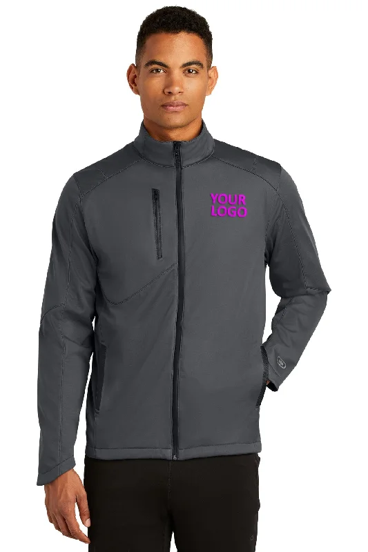 Workout Jackets for Fitness -Jackets with hidden pockets-OGIO ENDURANCE Crux Custom Soft Shell Jackets, Gear Grey