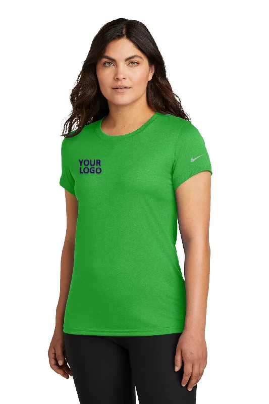 Large capacity backpack for extended camping trips -Nike Ladies Swoosh Sleeve rLegend Customized Tee's, Apple Green