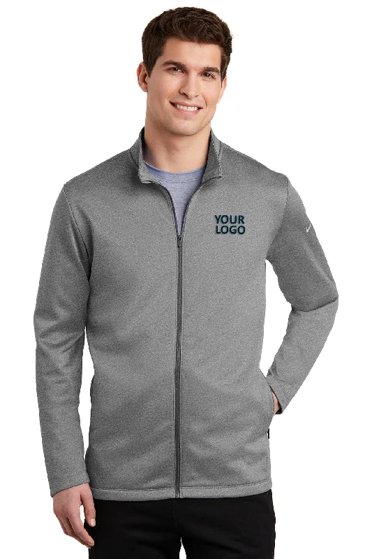 Yellow Jackets for Bright -Jackets for layering outfits-Nike ThermaFIT Full-Zip Customized Jackets, Dark Grey Heather